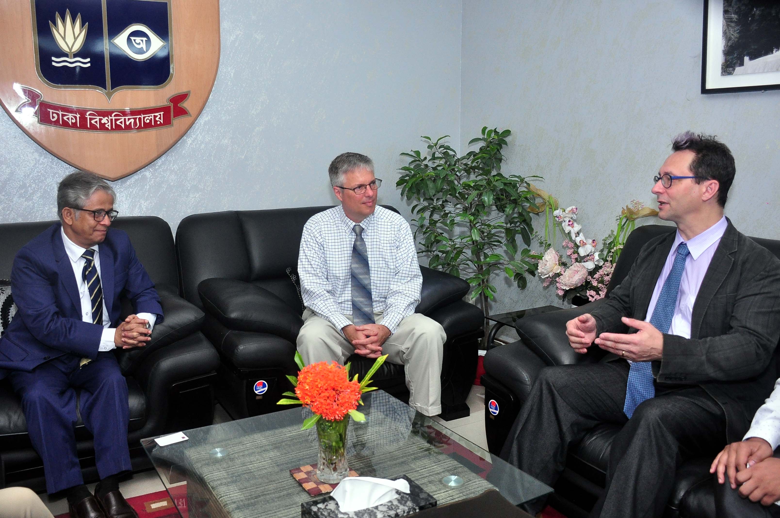 Prof. Dr. Md. Akhtaruzzaman, Vice-Chancellor of Dhaka University meets with Steve Goodbred and Jonathan Gilligan to discuss areas of mutual interest between Dhaka University and Vanderbilt University